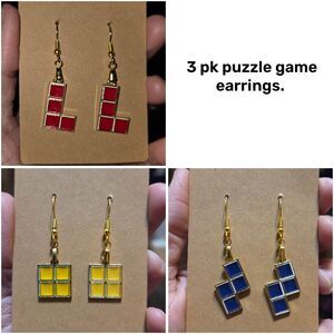 3 pack tetris puzzle game style earrings ! Save on shipping